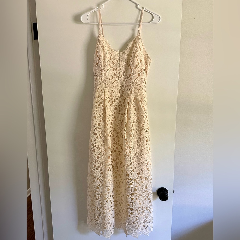 ASTR the Label Lace A Line MIDI Dress Butter Cream Size M